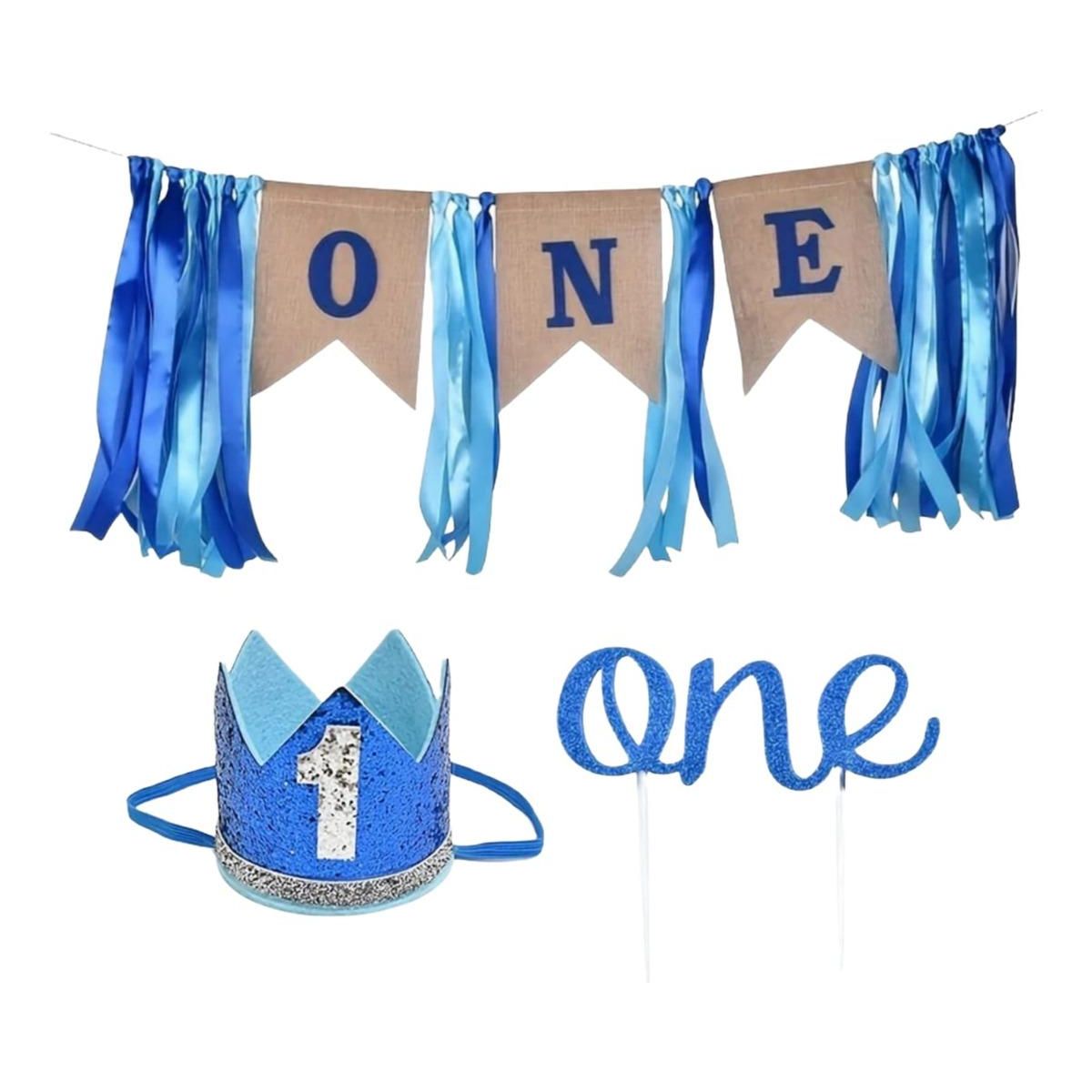 GENERICO - Set de Fiesta Azul para el Primer Cumpleaños del Bebé