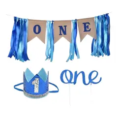 GENERICO - Set de Fiesta Azul para el Primer Cumpleaños del Bebé