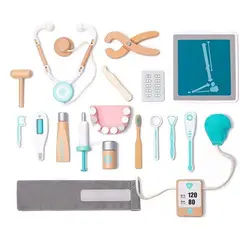 GENERICO - Kit de Juego de Doctor y Dentista en Madera Educativa