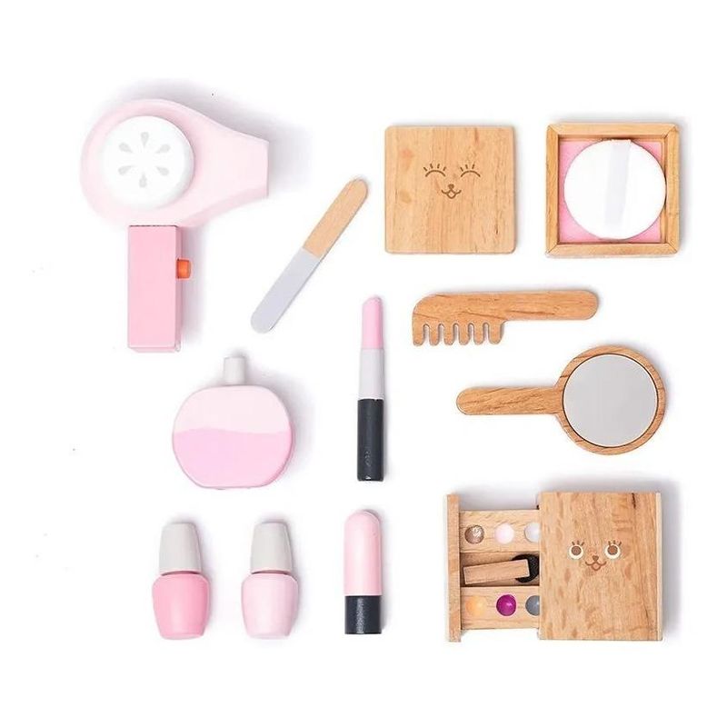 GENERICO - Juego de Maquillaje de Madera para Niños y Niñas