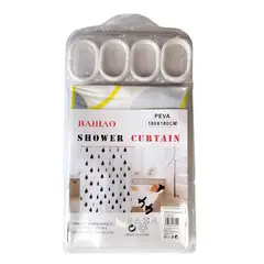 GENERICO - Cortina de baño impermeable con 12 aros para colgar.