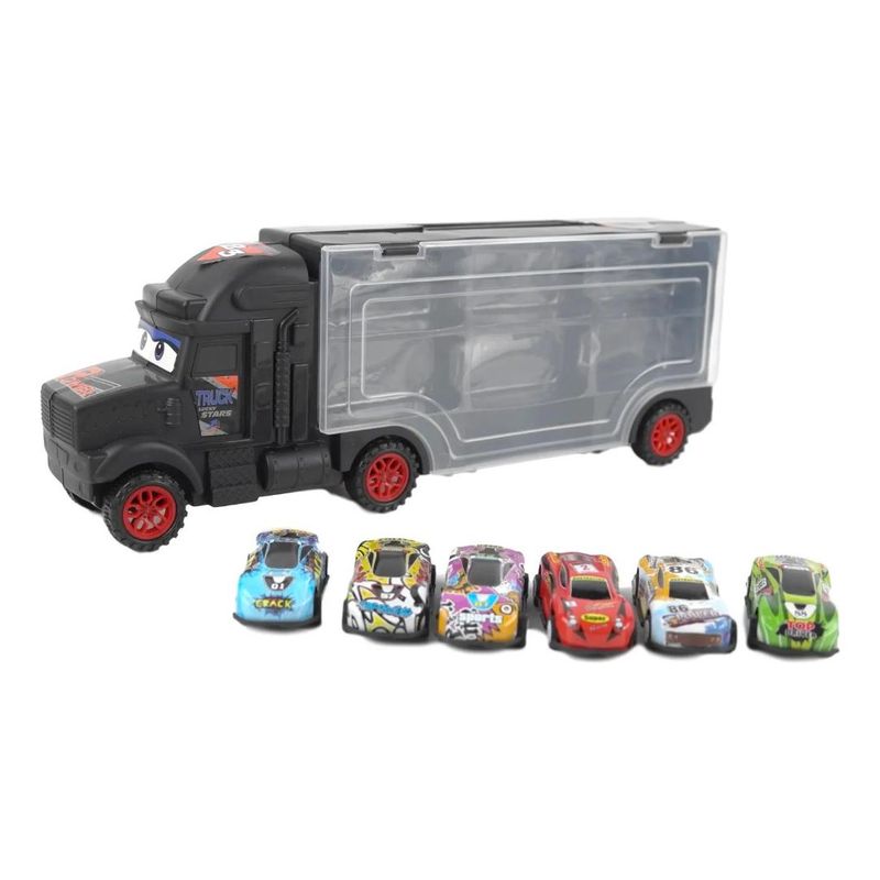 GENERICO - Camión Transportador de Juguete con 6 Autos Incluidos