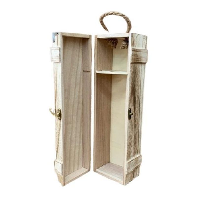 GENERICO - Caja Elegante de Madera para Regalo de Vino de 1 Botella