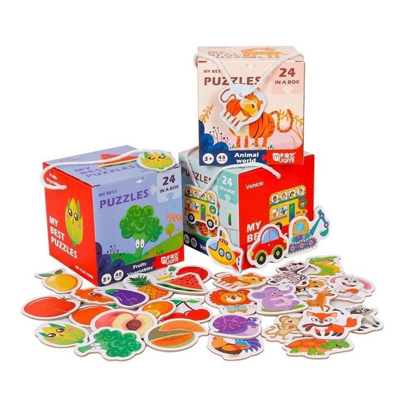 GENERICO - Puzzle Didáctico Infantil de 48 Piezas para Aprender Jugar