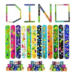 GENERICO - Pulseras de Dinosaurios para Cumpleaños de Niños - Pack 12