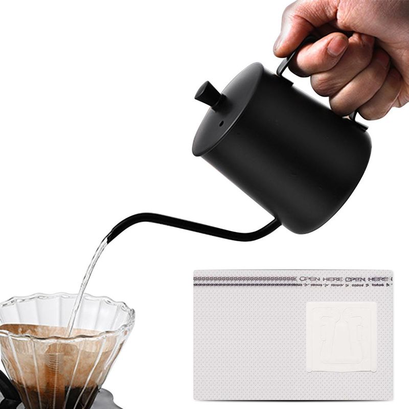 GENERICO - Cafetera de Acero Inoxidable con Cuello de Cisne y Filtro