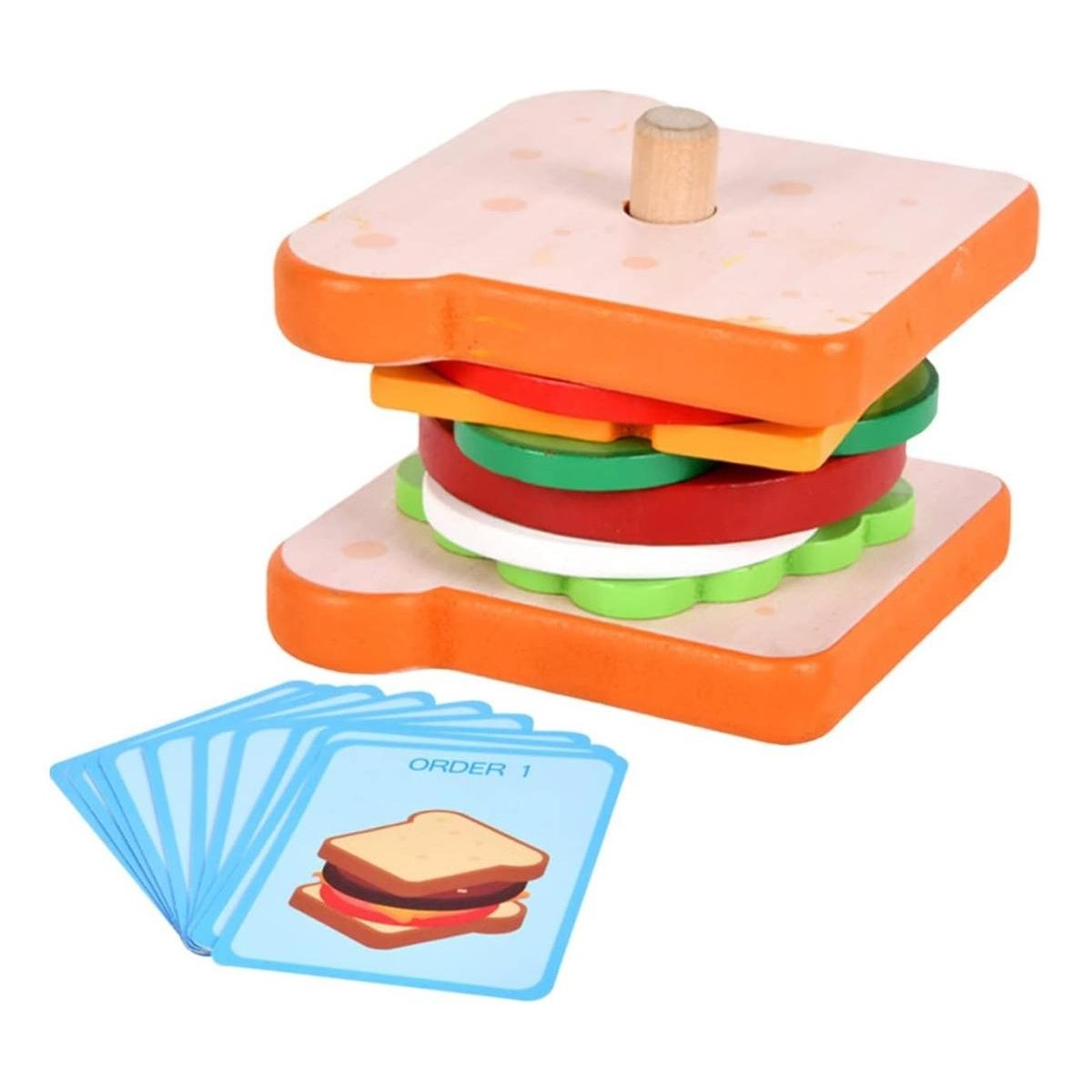 GENERICO - Juego Educativo de Sándwiches de Madera para Niños