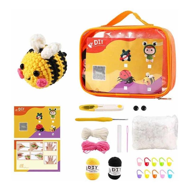 GENERICO - Kit Completo para Tejer Amigurumis de Abejitas y Más