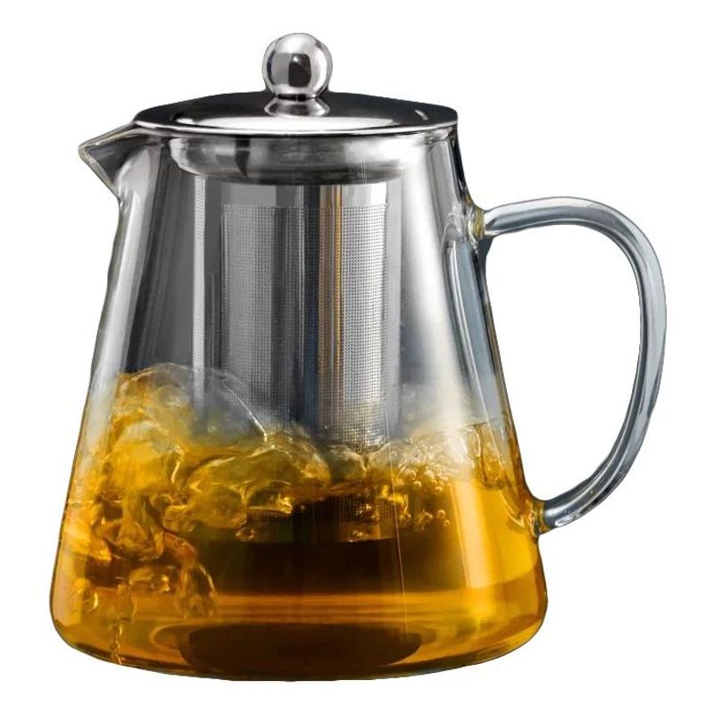 GENERICO - Tetera de Vidrio Redonda 750ml con Infusor de Acero