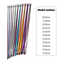 GENERICO - Set de 11 Ganchillos Tunecinos de Aluminio Versátiles