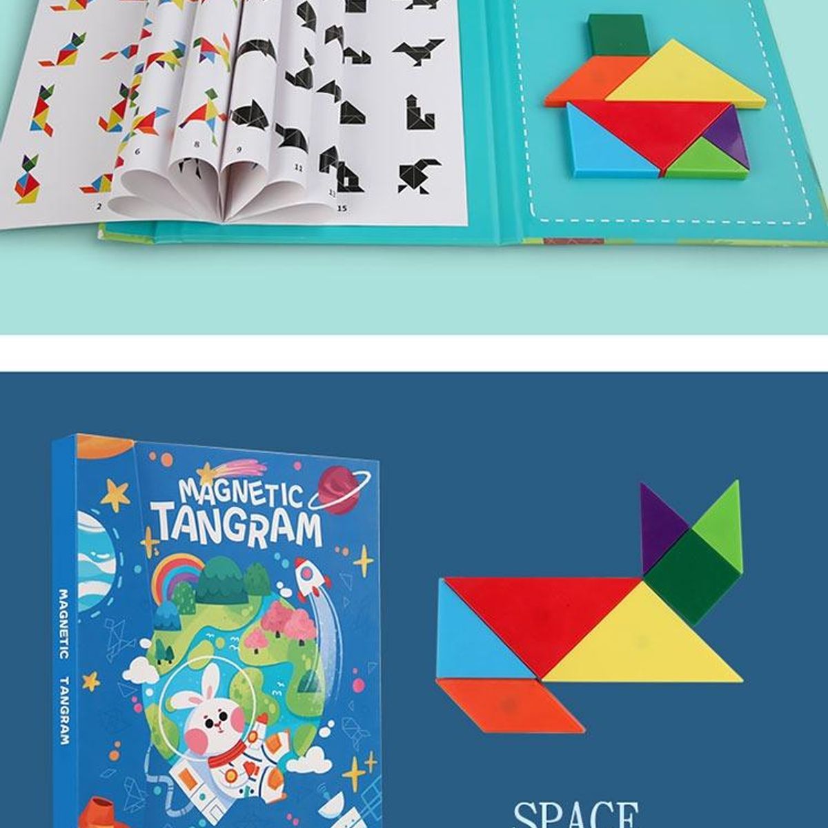 GENERICO - Rompecabezas Magnético Espacial con Conejo para Niños 3+