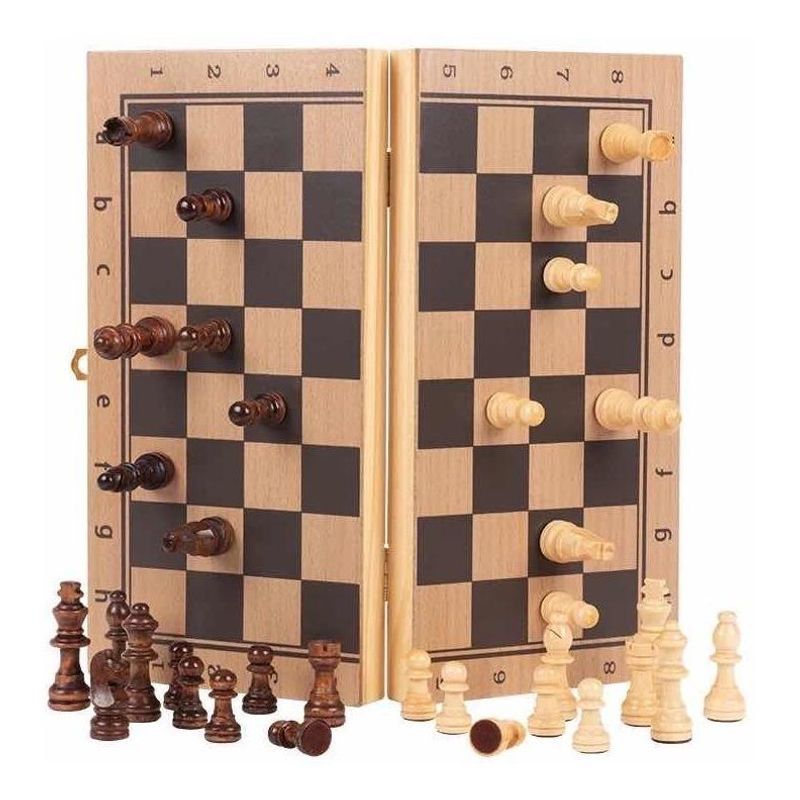 GENERICO - Juego de Ajedrez Clásico en Tablero de Madera Elegante