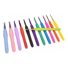 GENERICO - Juego de 12 Ganchillos de Silicona Ergonómicos Coloridos