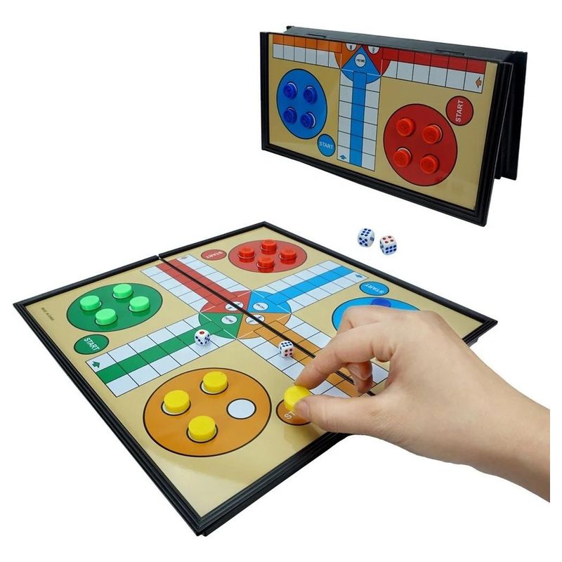 GENERICO - Juego Magnético Ludo Plegable Familiar para 2 a 4 Jugadores