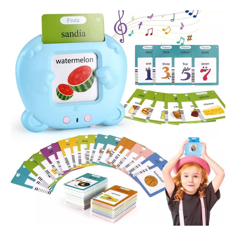 GENERICO - Juego Educativo Bilingüe con 224 Tarjetas Didácticas
