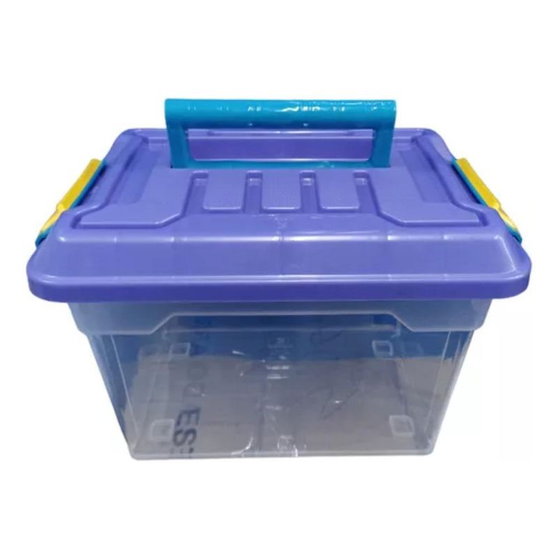GENERICO - Caja Plástica Multiuso con Tapa para Almacenamiento 13L
