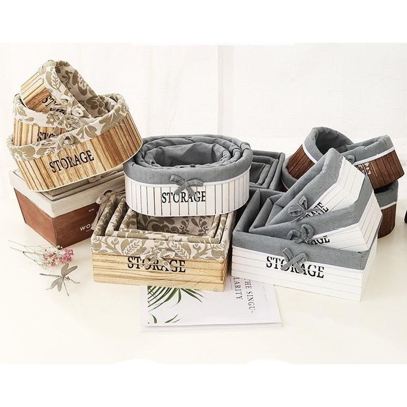 GENERICO - Set de 3 Cajas Organizadoras de Madera para el Hogar