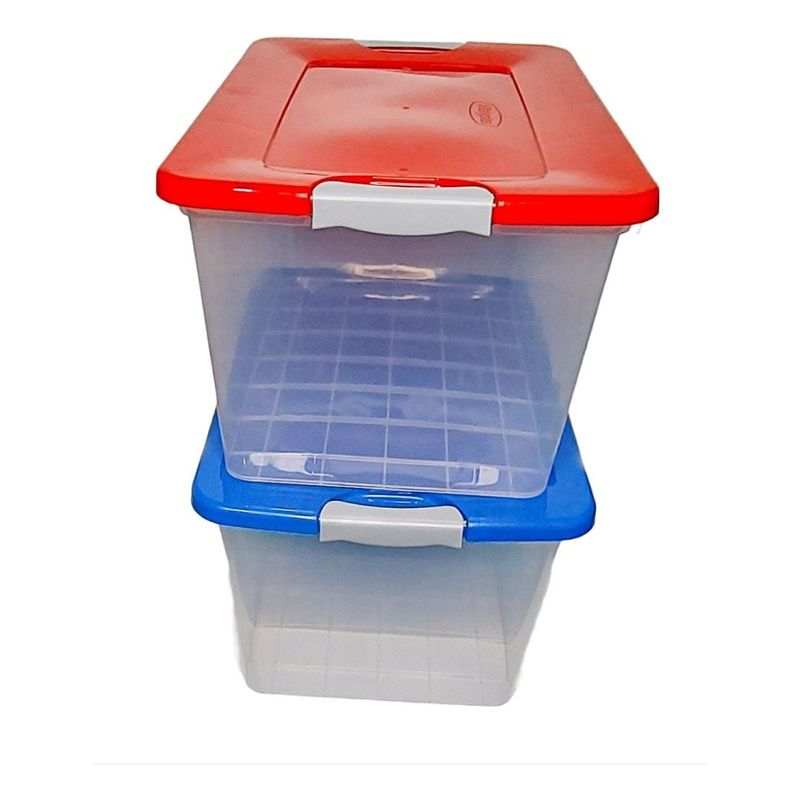 GENERICO - Pack de 3 Cajas Organizadoras Transparentes de 38 Litros