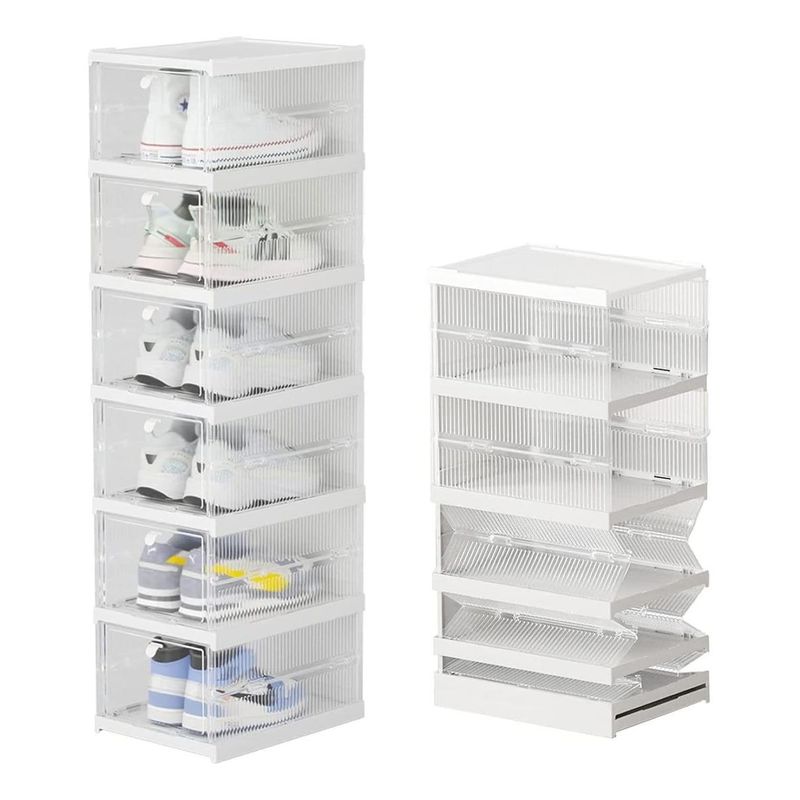 GENERICO - Caja Organizadora Transparente para 6 Pares de Zapatos