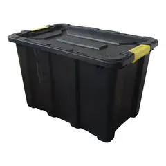 GENERICO - Caja Organizador Plástica de 100L con Asas Amarillas