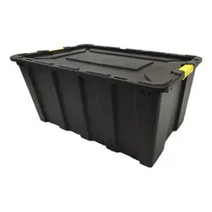 GENERICO - Baúl Apilable de Plástico 150L con Tapa y Asas Amarillas