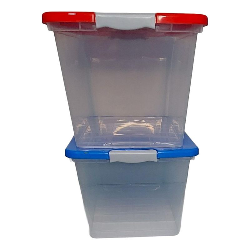 GENERICO - Set de 6 Cajas Organizadoras Transparente de 38 Litros