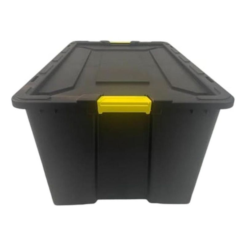 GENERICO - Caja Organizadora Negra 150L Resistente y Apilable