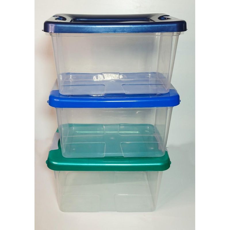 GENERICO - Pack 10 Cajas Organizadoras Plásticas de 10 Litros Transparente