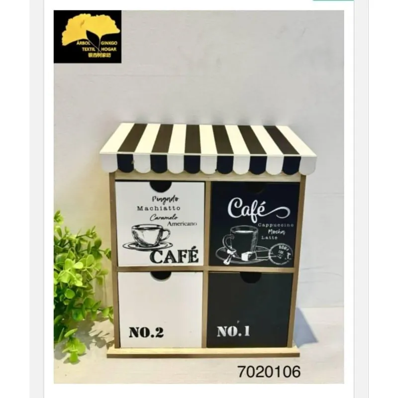 GENERICO - Elegante Caja Organizadora Cuadrada para Té y Café