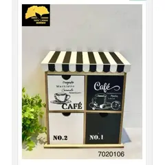 GENERICO - Elegante Caja Organizadora Cuadrada para Té y Café