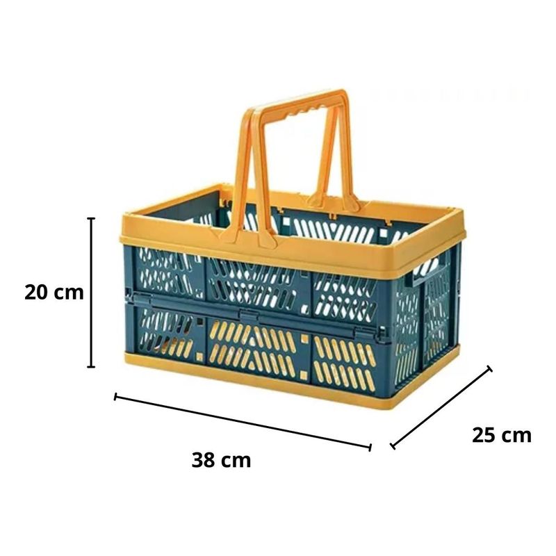 GENERICO - Cesta Plegable Organizador Multiuso con Manijas 38x25x20 cm