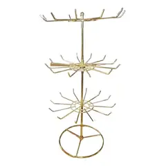 GENERICO - Exhibidor Giratorio Dorado con 36 Colgadores Multiusos