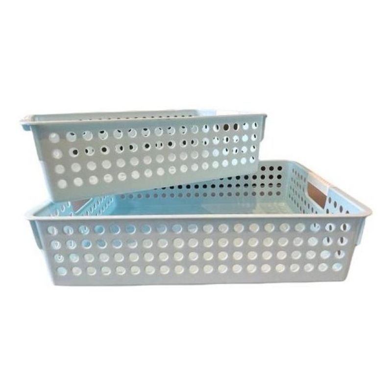 GENERICO - Juego de Canastas Organizadoras Plásticas Multicolores 2pcs