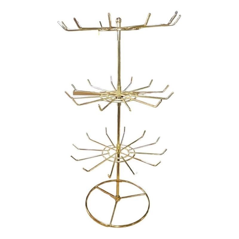 GENERICO Exhibidores Giratorios Dorados de Metal para 36 Prendas