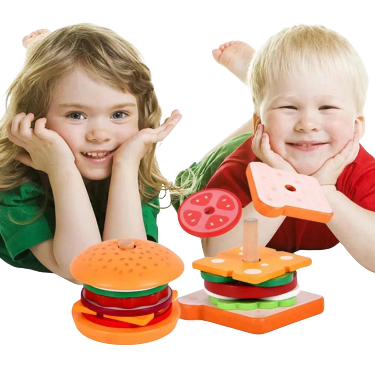 ABC - Juego de hamburguesa de madera  Simulación Educativa
