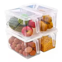 GENERICO - Caja Organizador Plástica con Tapa para Refrigerador 31x14 cm