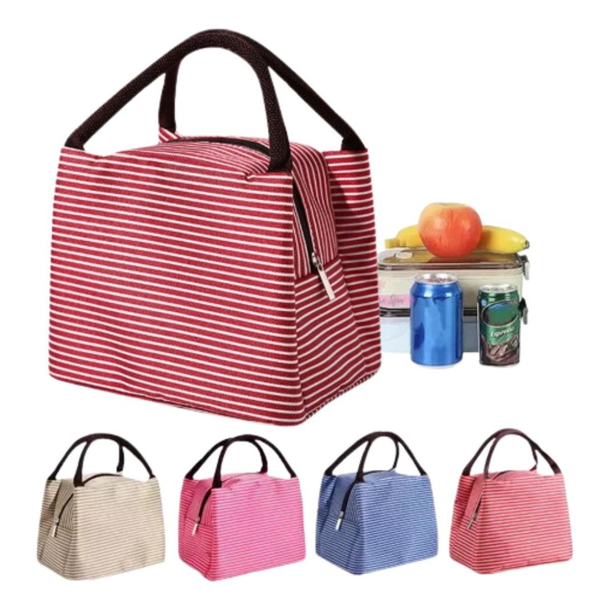 GENERICO - Set de 6 Bolsos Térmicos para Almuerzo Prácticos y Coloridos