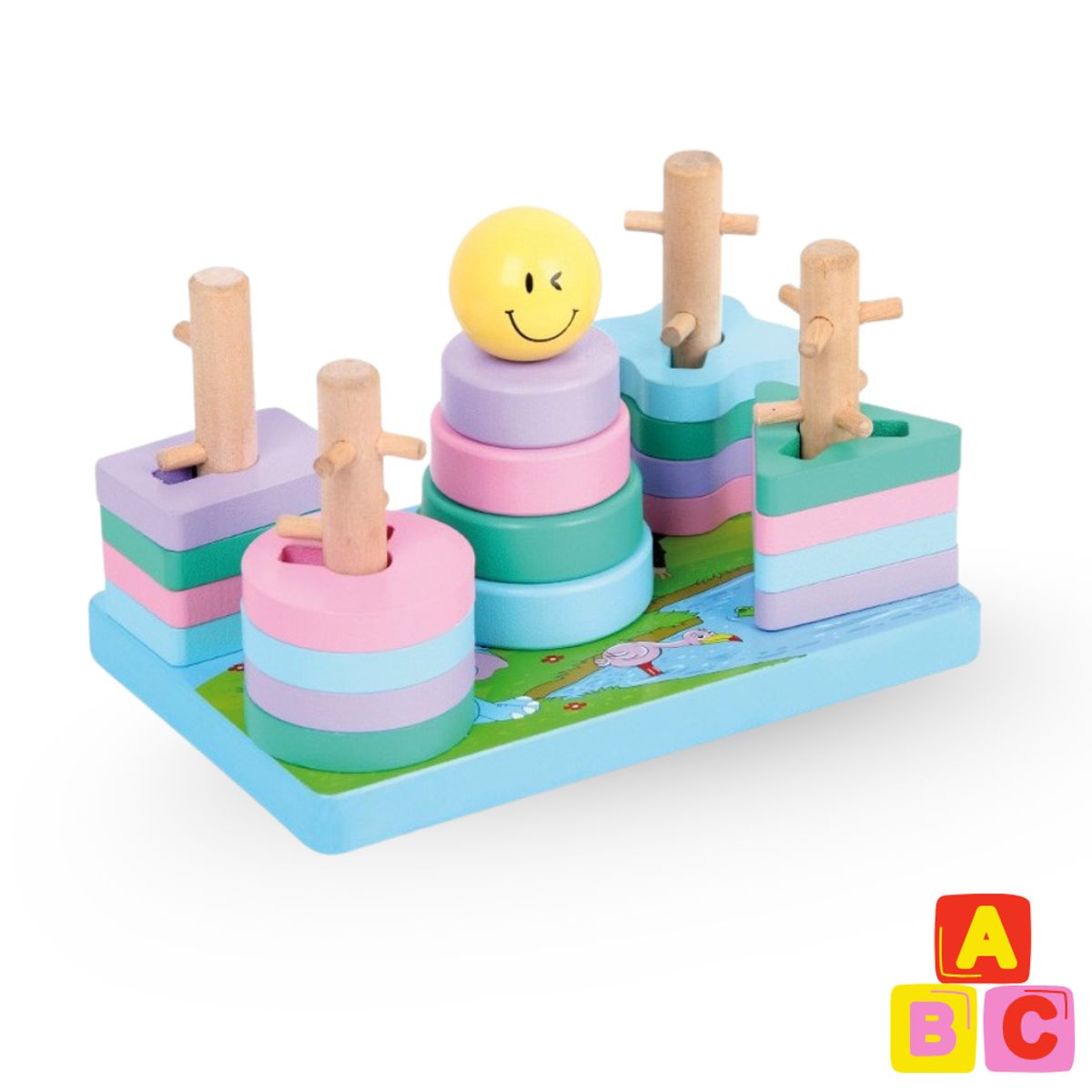 ABC - Juego de Encaje de Figuras Geométricas de Madera