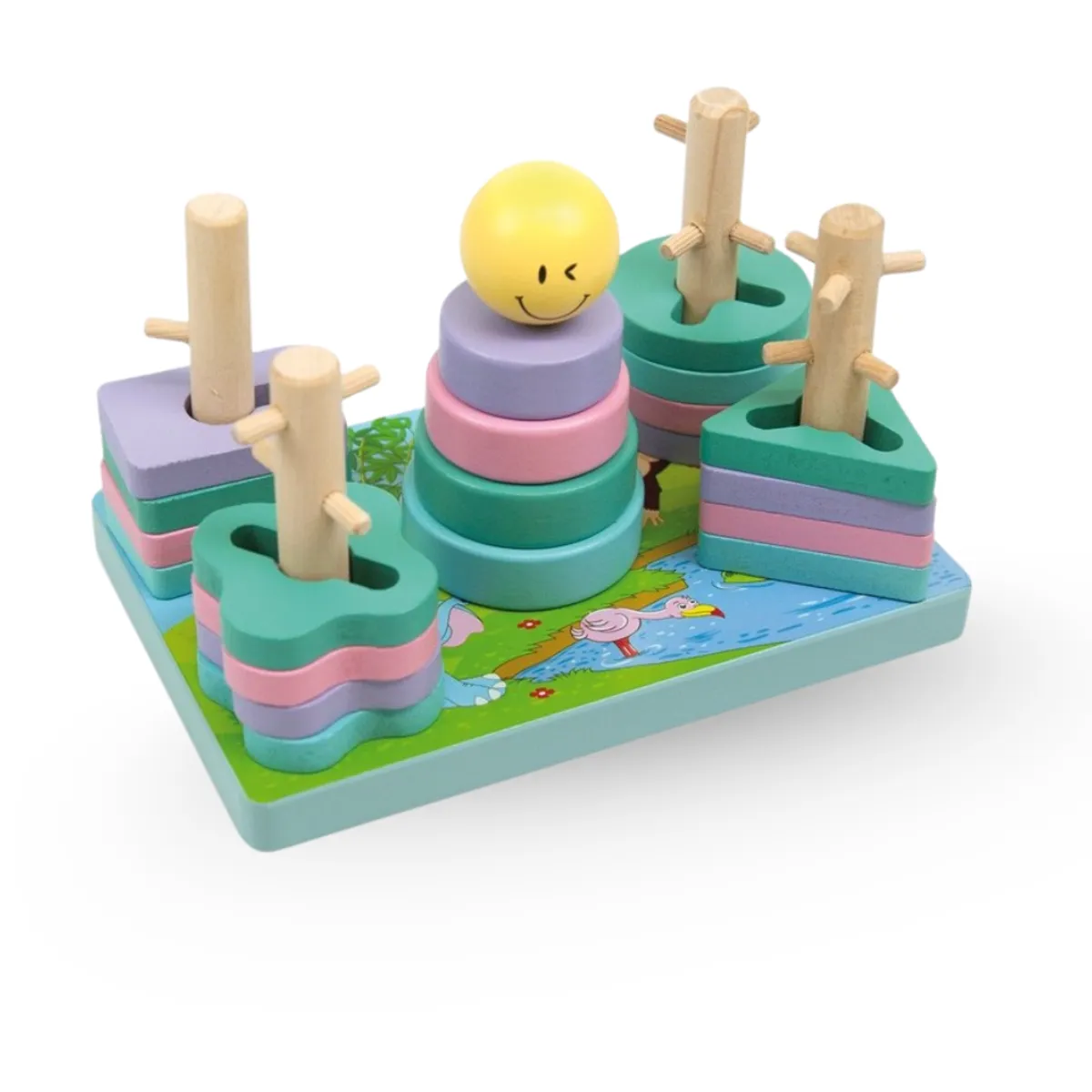 ABC - Juego de Encaje de Figuras Geométricas de Madera