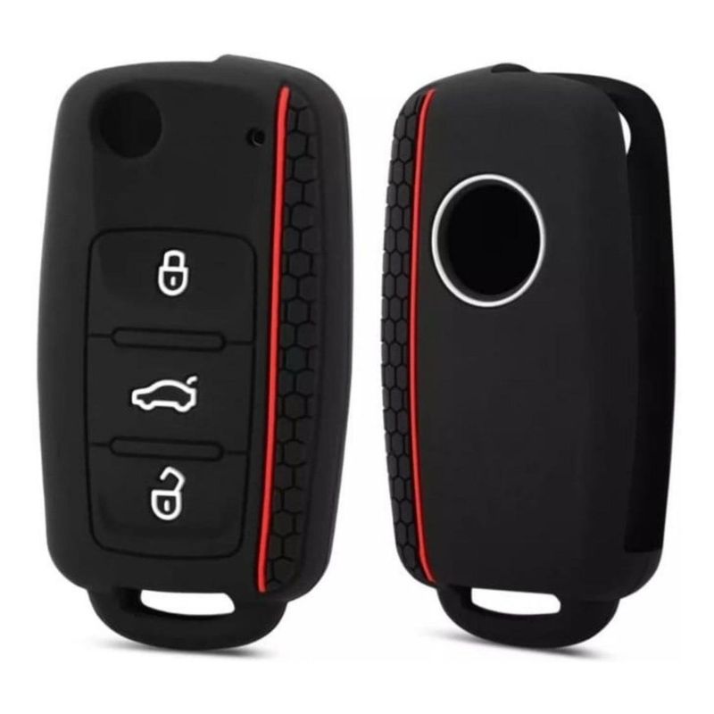 GENERICO - Funda Silicona Protectora para Llave de 3 Botones Volkswagen