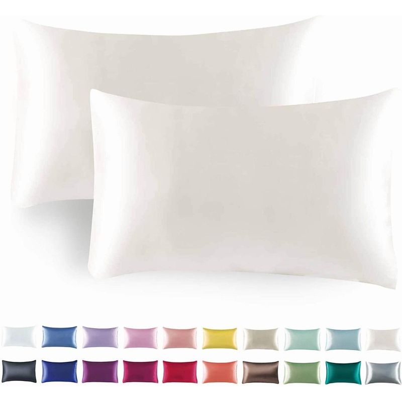 GENERICO - Set de Fundas de Almohada de Satén Tipo Seda 51x102 cm