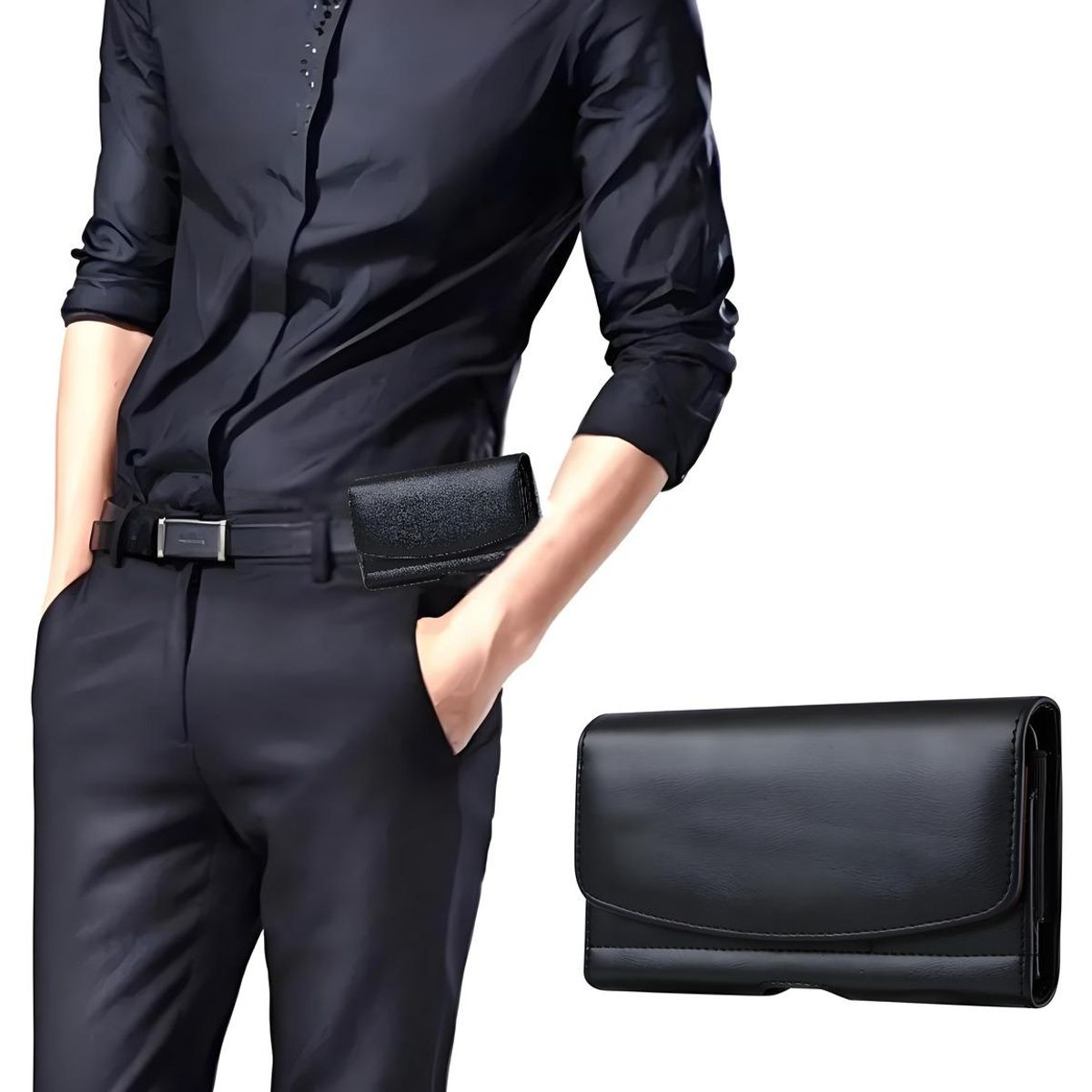 GENERICO - Funda de Cuero Universal para Teléfonos de 57 a 65