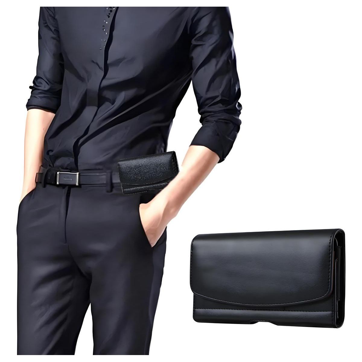 GENERICO - Funda de Cuero Universal para Teléfonos de 57 a 65