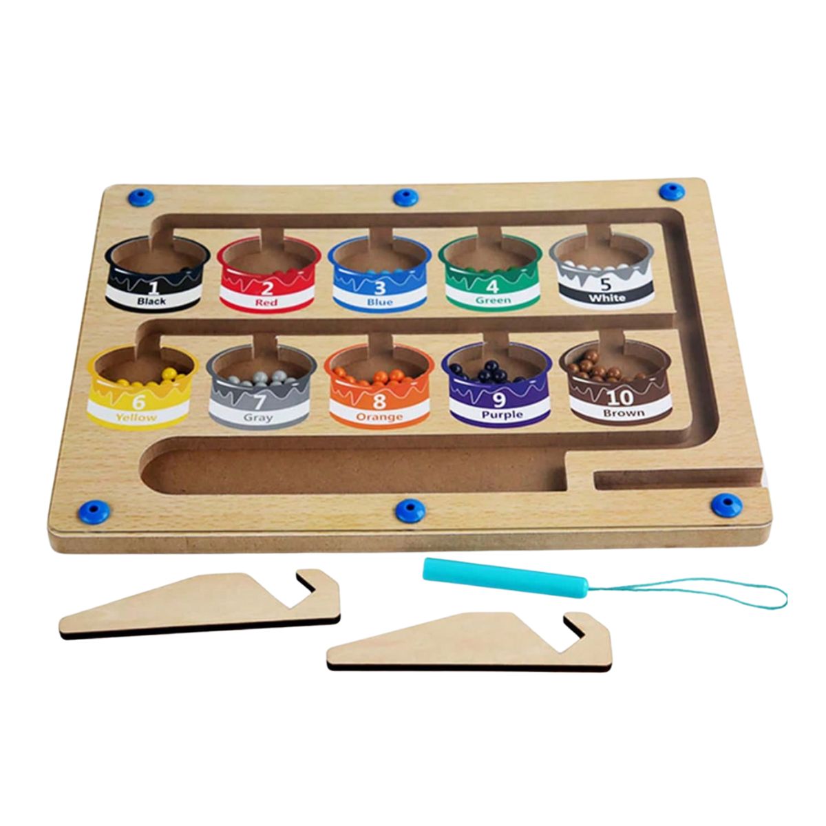 ABC - Labertinto Magnético de Colores y Números de Madera