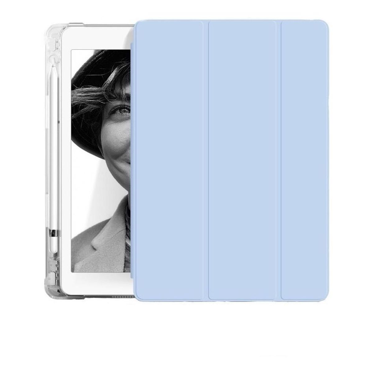 GENERICO - Funda Transparente para iPad 102 con Soporte para Lápiz