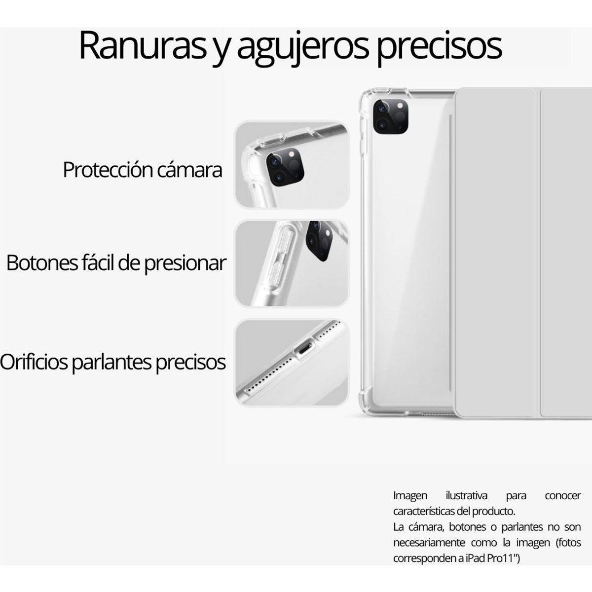 GENERICO - Funda Transparente para iPad 102 con Soporte para Lápiz