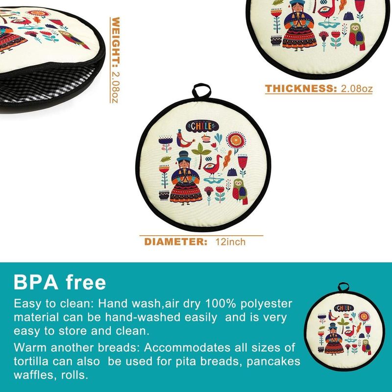 GENERICO - Funda Calentadora para Tortillas y Tacos de Poliester 30cm