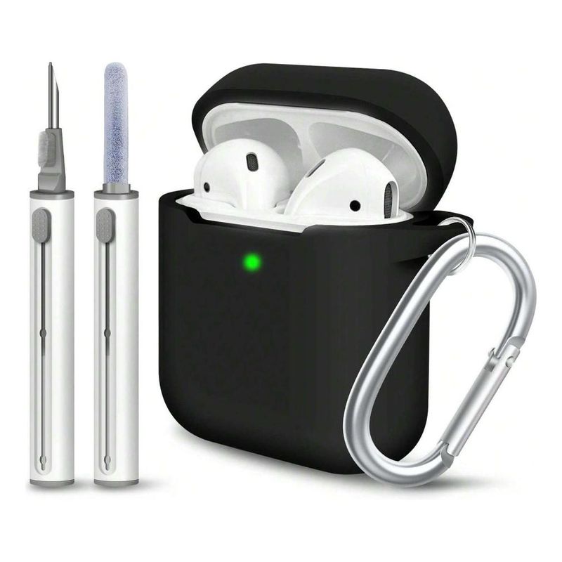 GENERICO - Funda de Silicona y Kit de Limpieza para AirPods