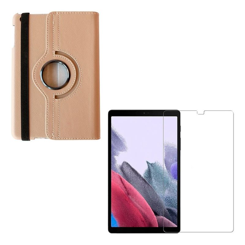 GENERICO - Funda 360° Dorada para Samsung Tab A8 con Mica Protectora