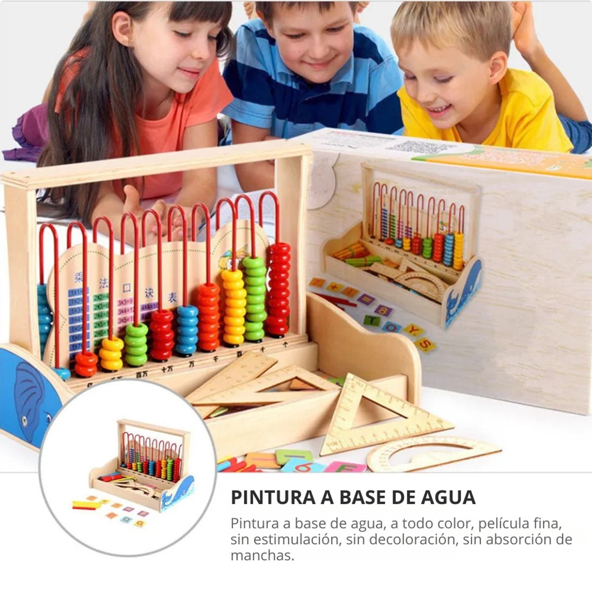 ABC - Ábaco Montessori de Madera  Aprendizaje Temprano para Niños